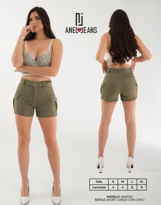 SHORT ANEL JEANS CARGO AN0053 PAQUETE 12 PIEZAS $294 LA PZA (2 en talla S, 2 en talla M, 4 talla L, 4 talla XL)