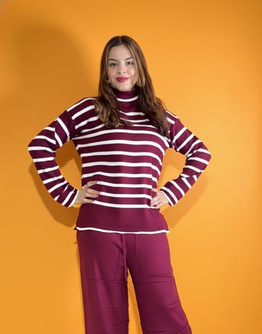 CONJUNTO TEJIDO VINO 88238