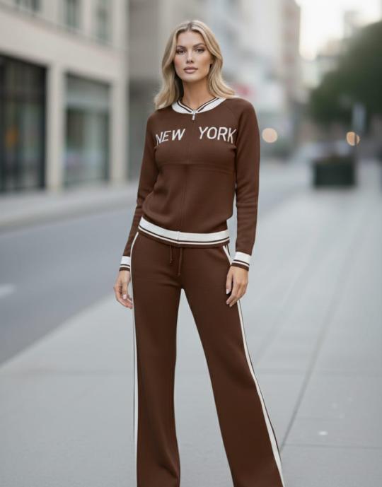 CONJUNTO TEJIDO CAFE UNITALLA ML88266