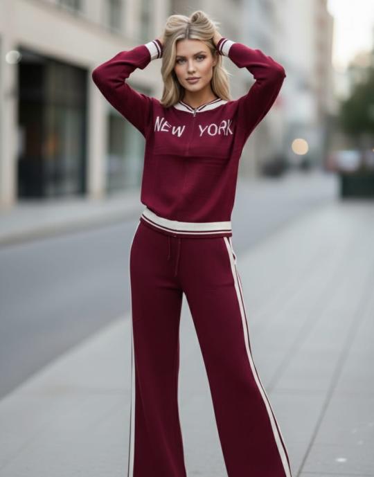 CONJUNTO TEJIDO VINO UNITALLA ML88266