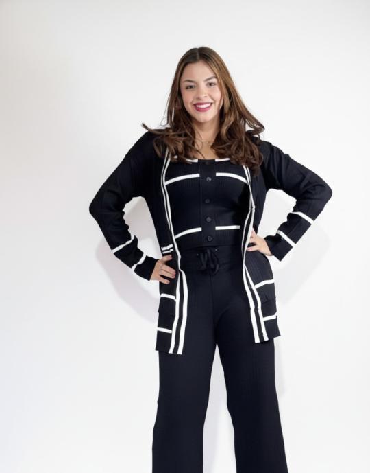 SET DE TRES PIEZAS NEGRO ML88285